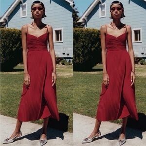 ALC Sienna Elegant Red Pleated Dress